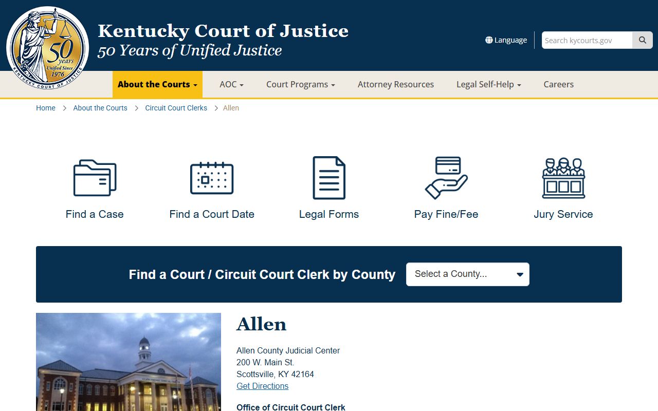 Allen County court information and arrest records