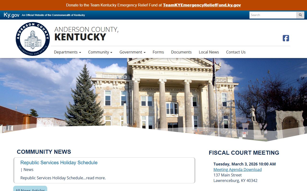 Anderson County government arrest records