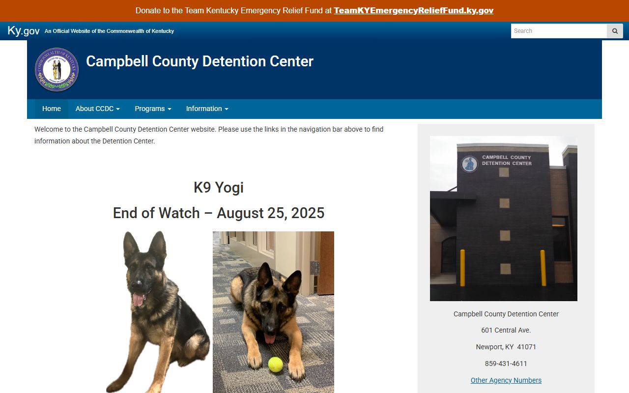 Campbell County Detention Center arrest records