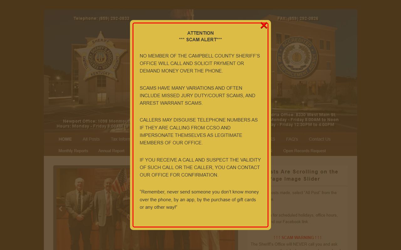 Campbell County Sheriff's Office arrest records website