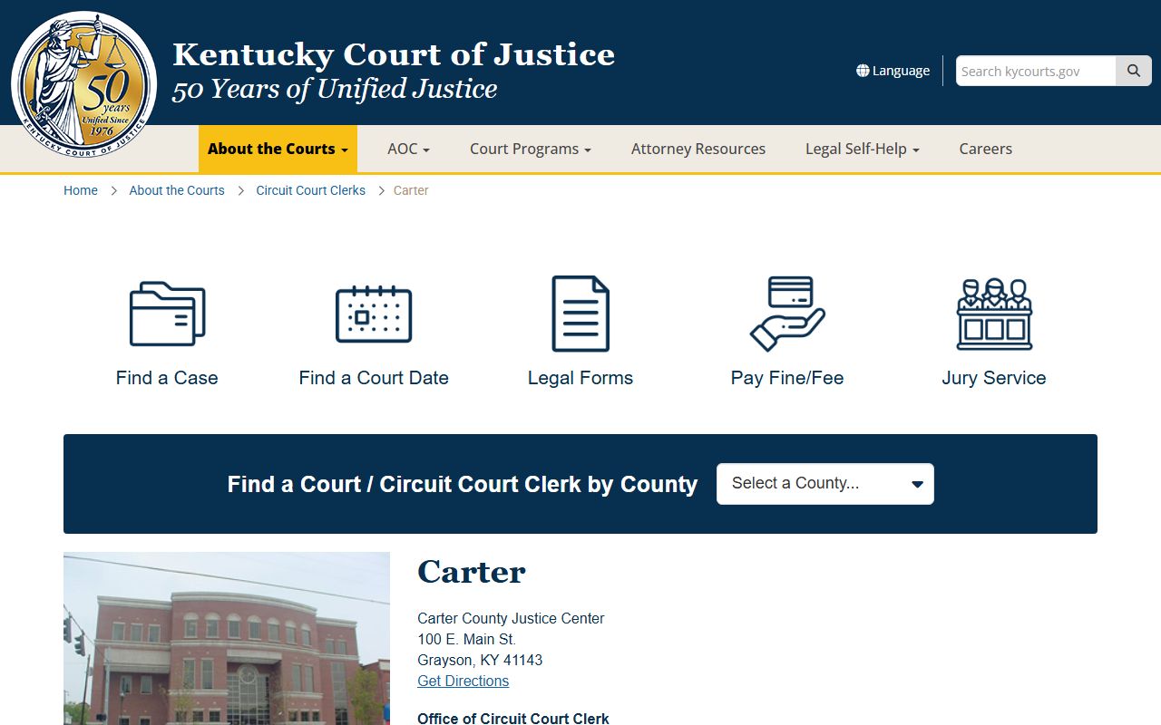 Carter County court information arrest records