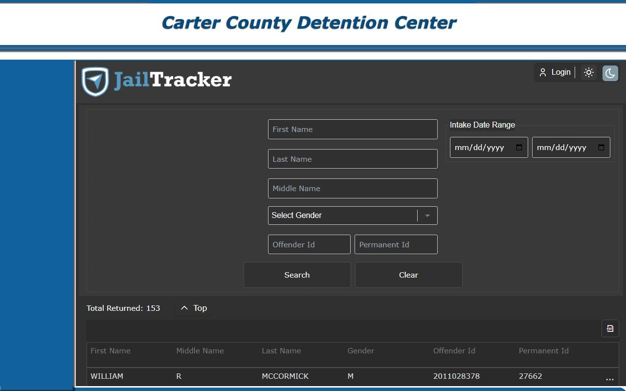 Carter County inmate list arrest records