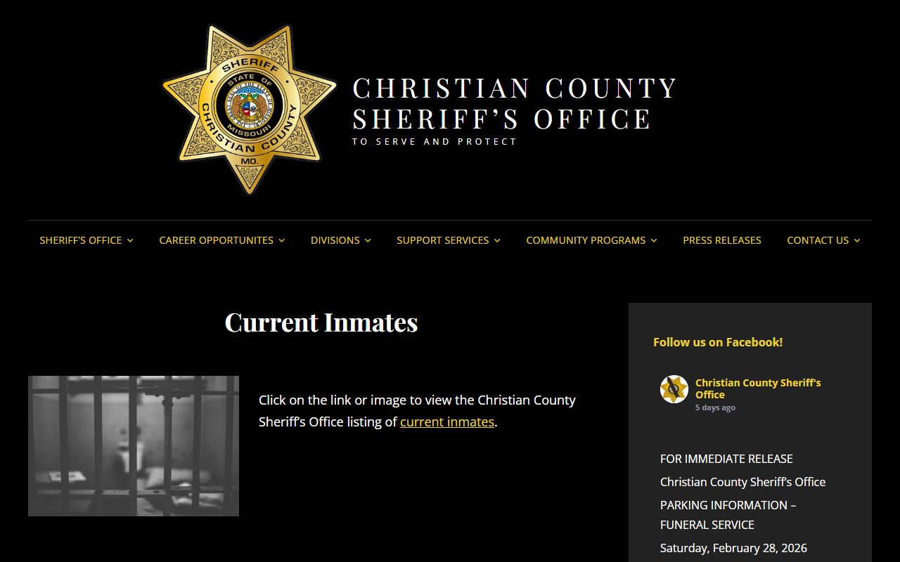 Christian County inmate search arrest records