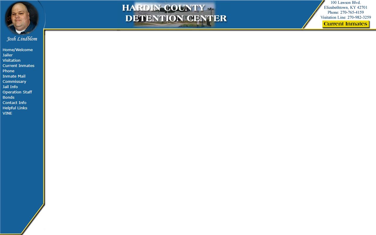 Hardin County inmate list showing arrest records in Elizabethtown