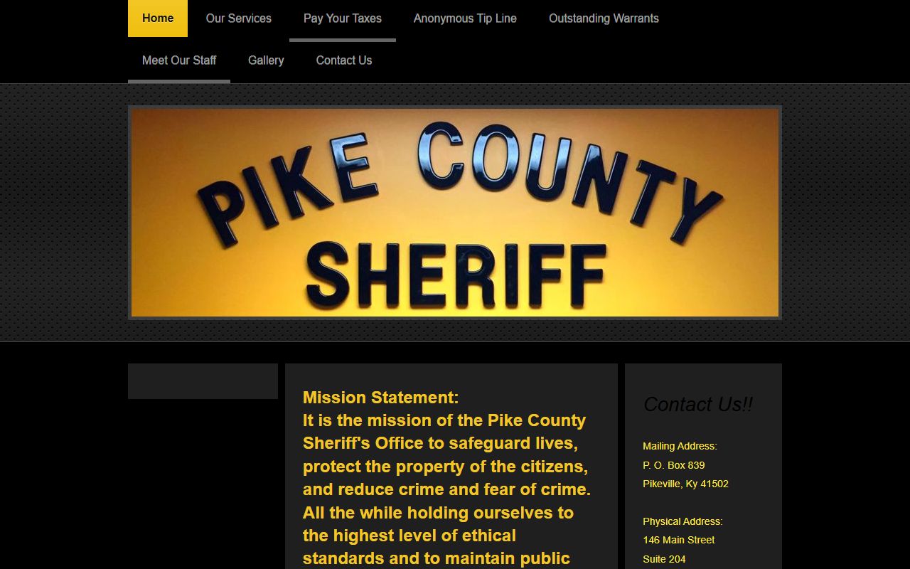 Pike County Sheriff's Office arrest records