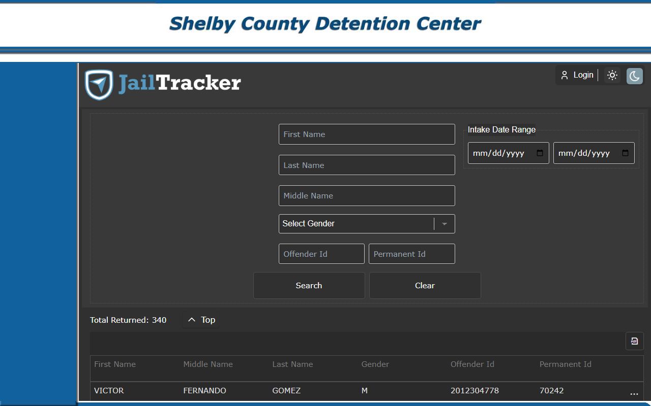 Shelby County inmate list arrest records