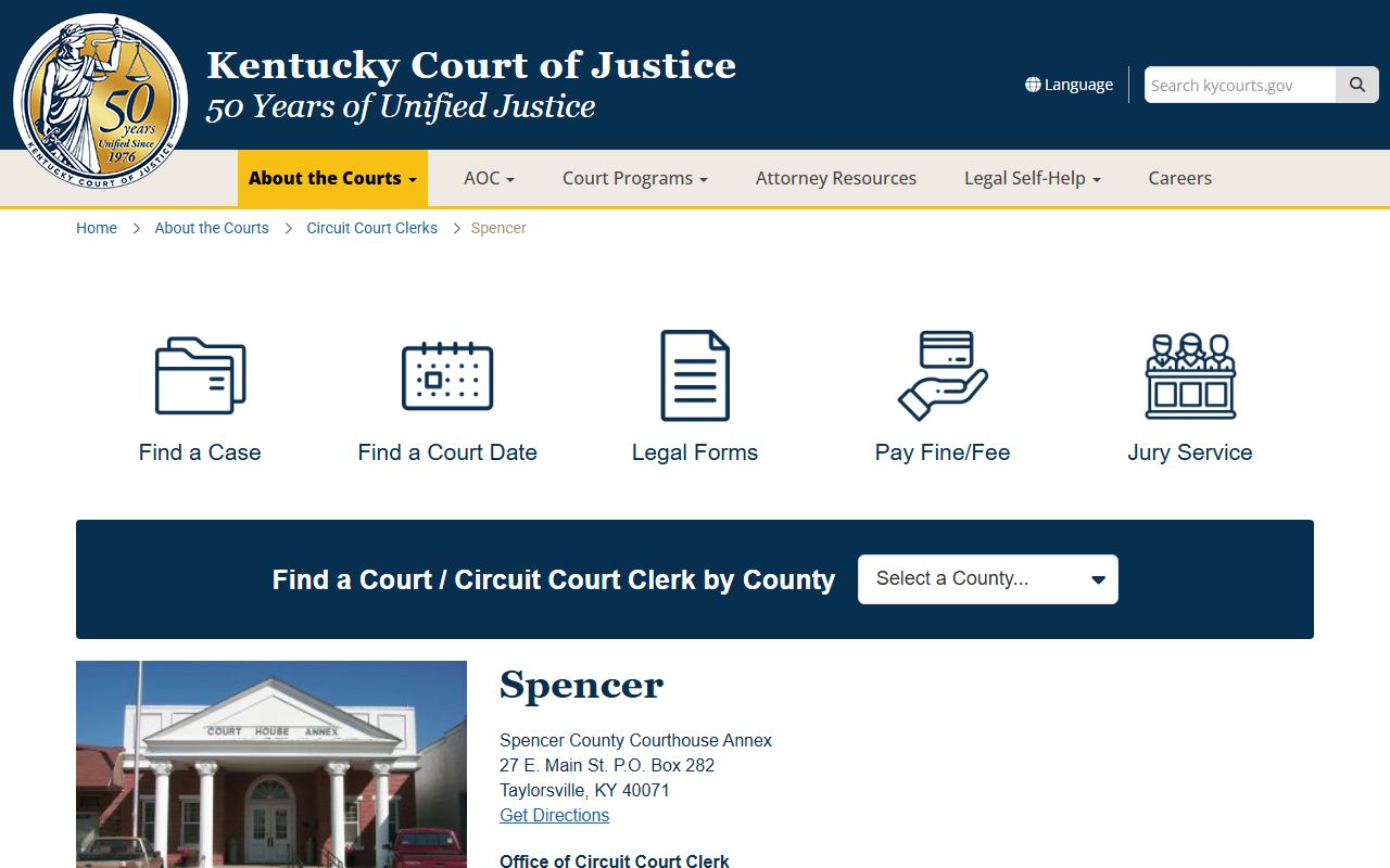 Spencer County court information and arrest records