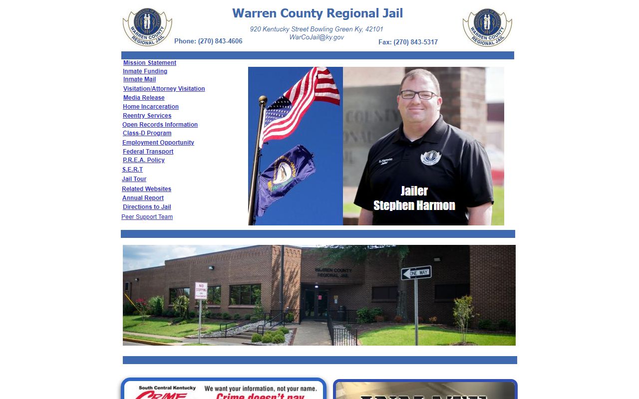 Warren County Regional Jail arrest records website